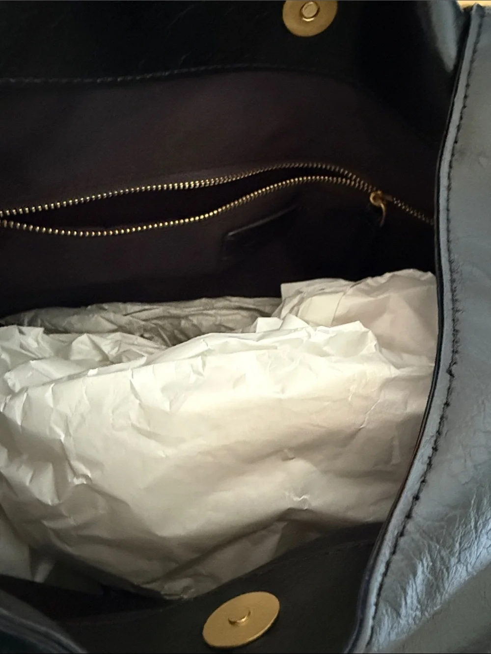 ZARA FR Black Hobo Bag with Gold Chain Accent